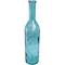 30" Teal Recycled Glass Tall Spanish Bottleneck Vase